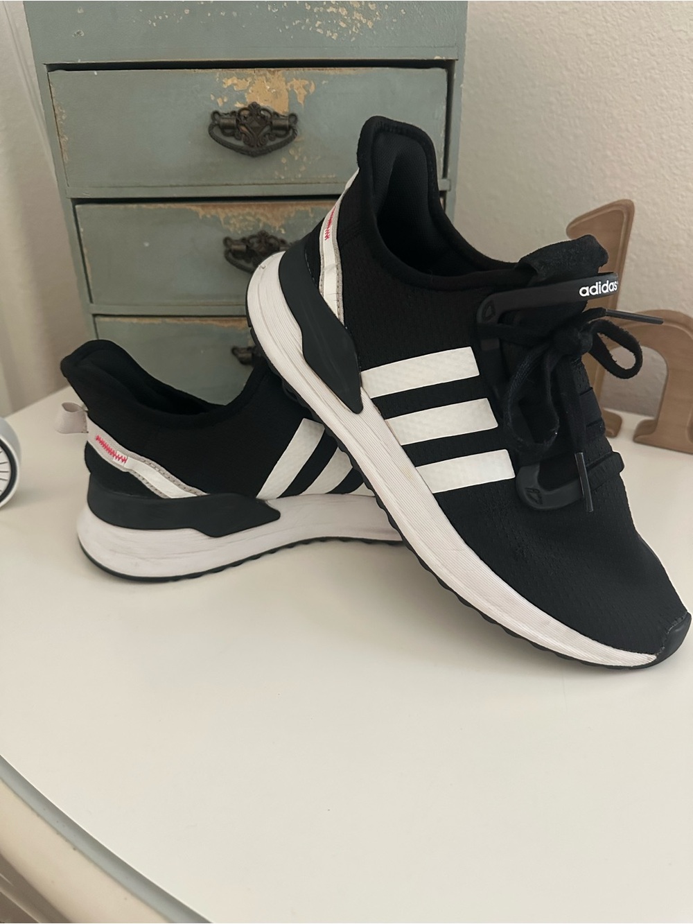 adidas Black and White Sock-Style Athletic Sneakers